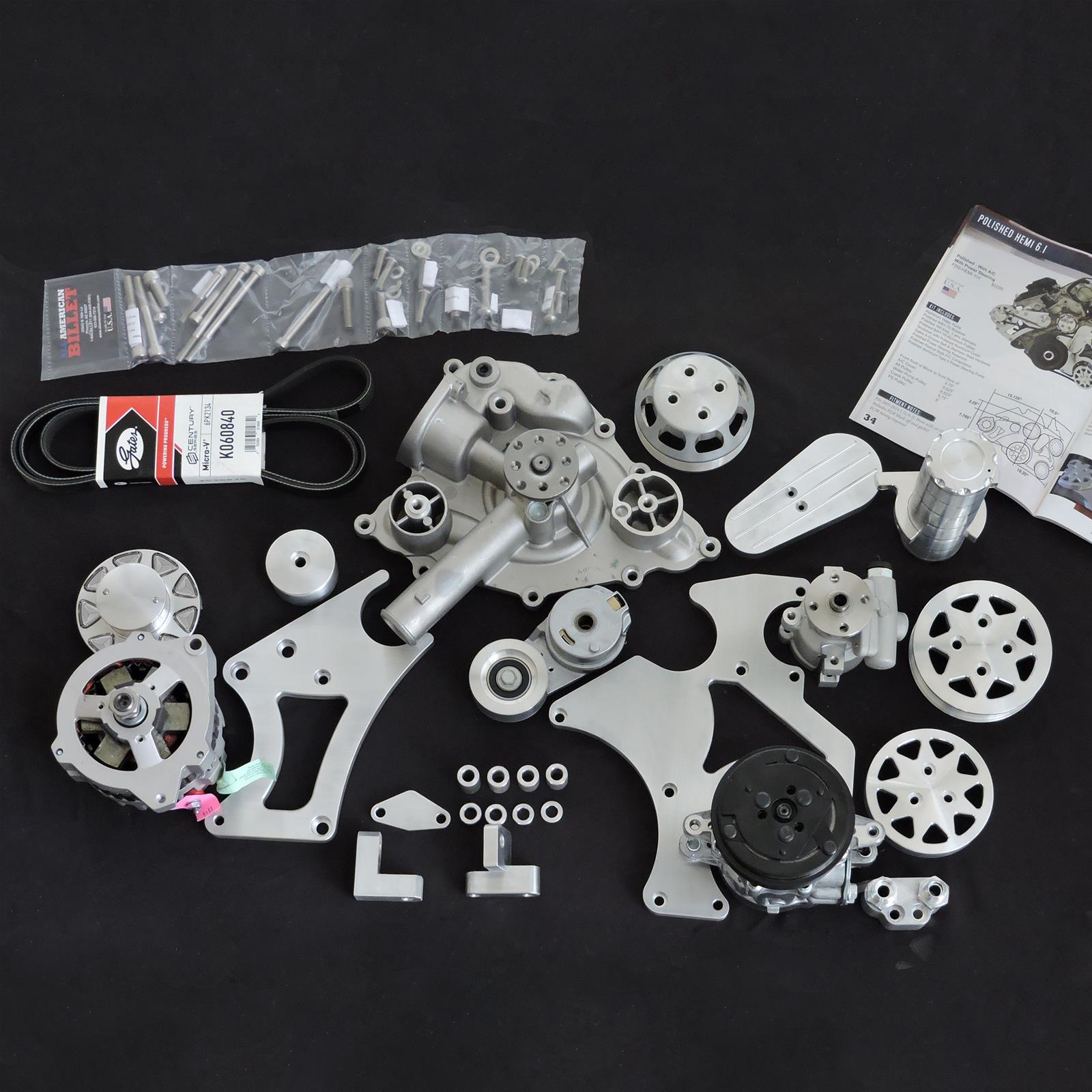 All American Machined Serpentine Kit 05-14 Gen III Hemi 5.7, 6.1 All American Machined Serpentine Kit 05-14 Gen III Hemi 5.7, 6.1